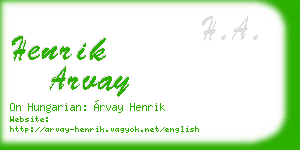 henrik arvay business card